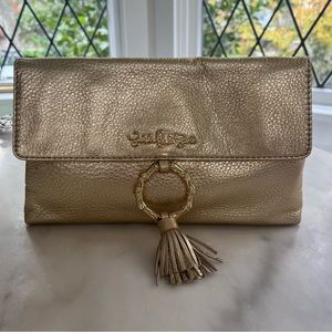 Lilly Pulitzer Gold Leather Clutch